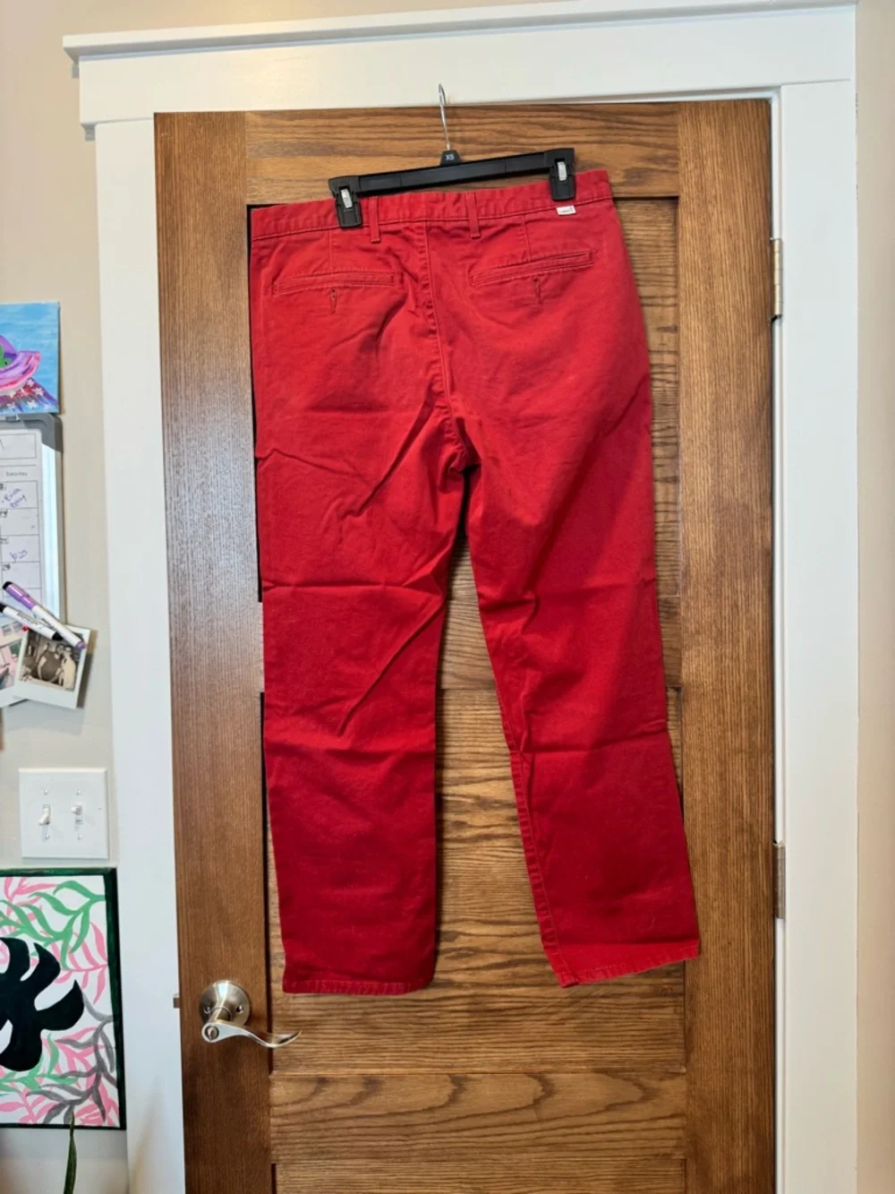 Levi's Mens 31 Red Chino Pants Straight Leg Vintage Style Casual